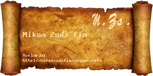 Miksa Zsófia névjegykártya